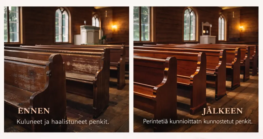Kolin kirkon penkkien kunnostusprojekti